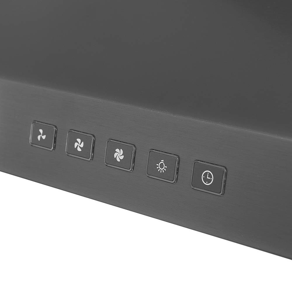 Hotte de cuisine Glacier GLA2, 30 po acier inoxydable noir 350&nbsp;pi³/min