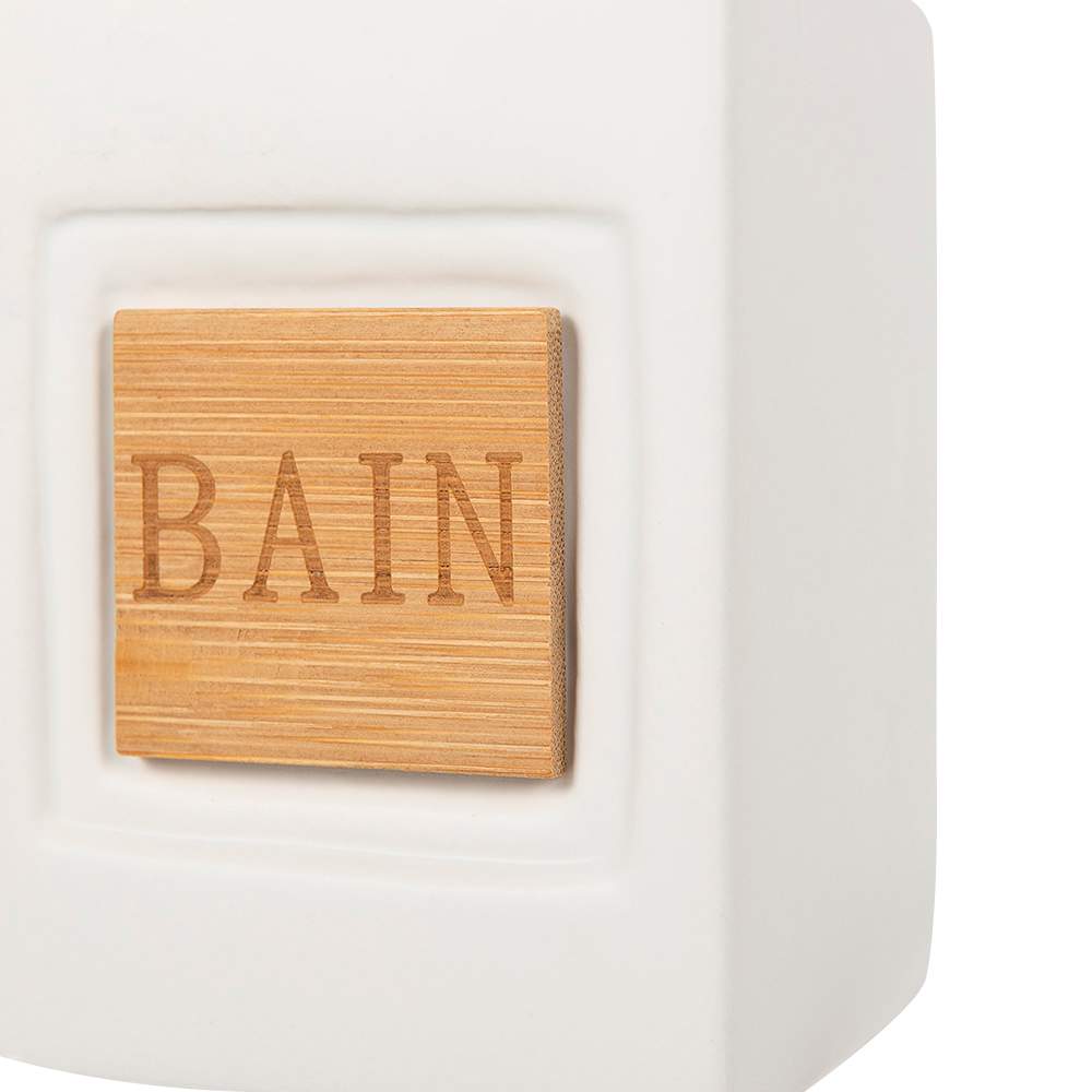 Verre en céramique blanc et bambou