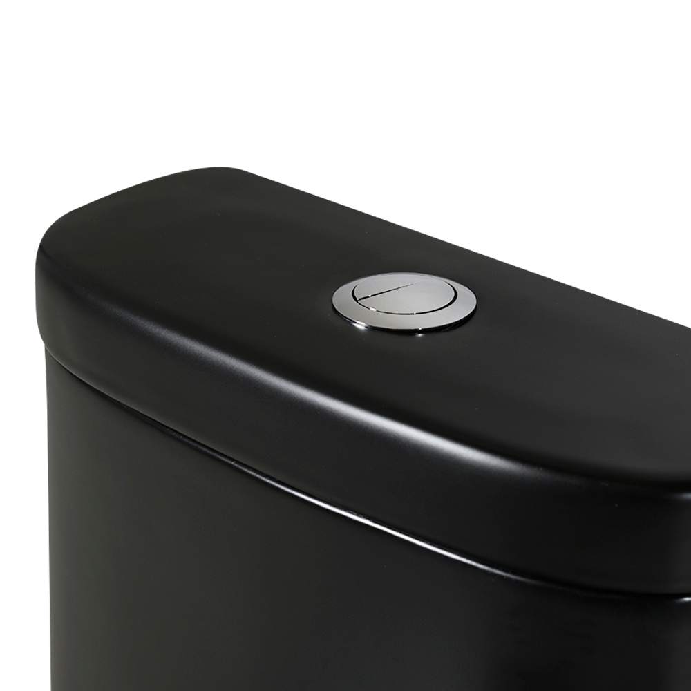 Toilette monobloc à double chasse noire Restigouche 4 L/6 L