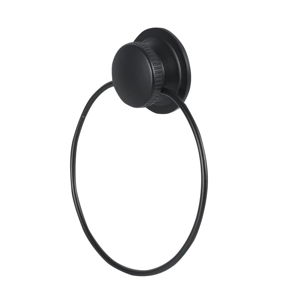 Anneau porte-serviette à ventouse noir