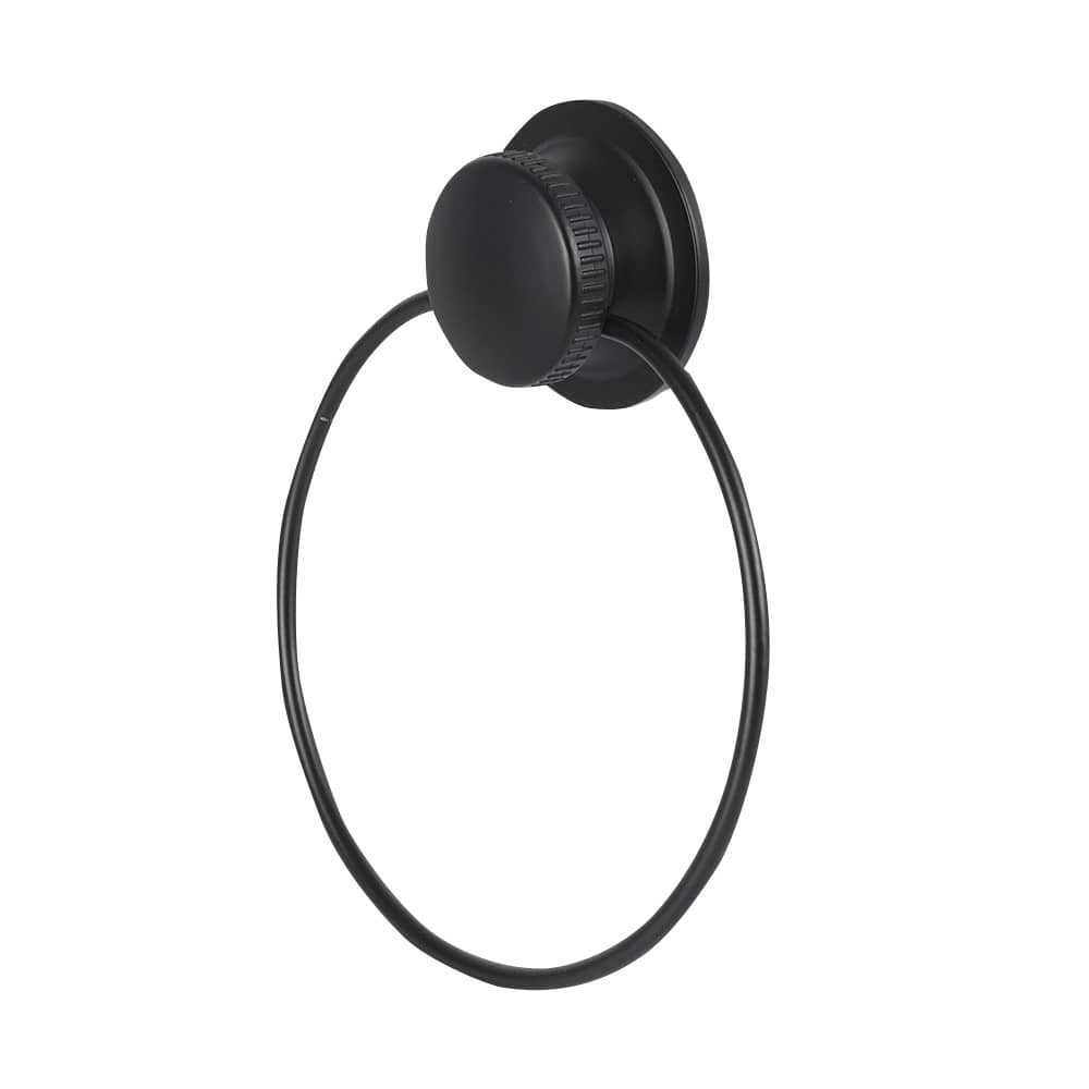 Anneau porte-serviette à ventouse noir