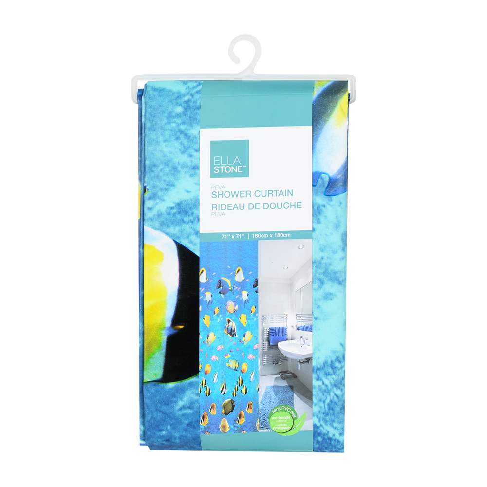 Rideau de douche poissons