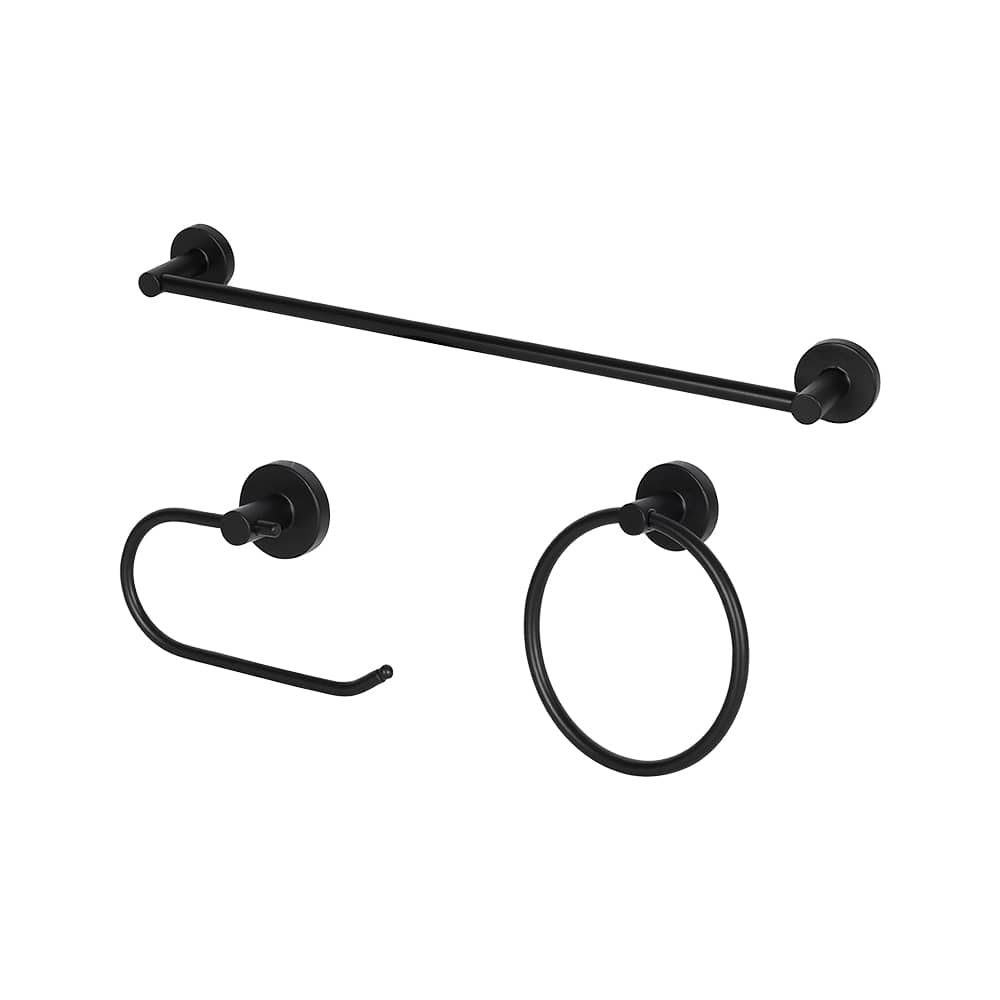 Ensemble de 3 accessoires de salle de bains noir mat
