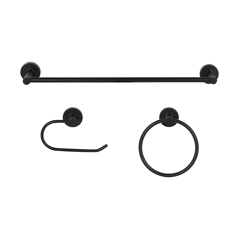 Ensemble de 3 accessoires de salle de bains noir mat