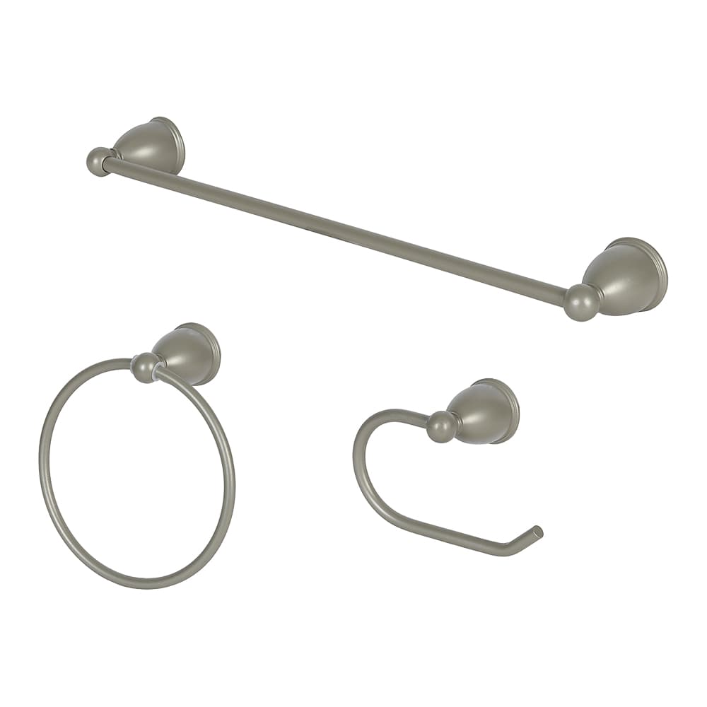 Ensemble de 3 accessoires de salle de bains nickel satiné
