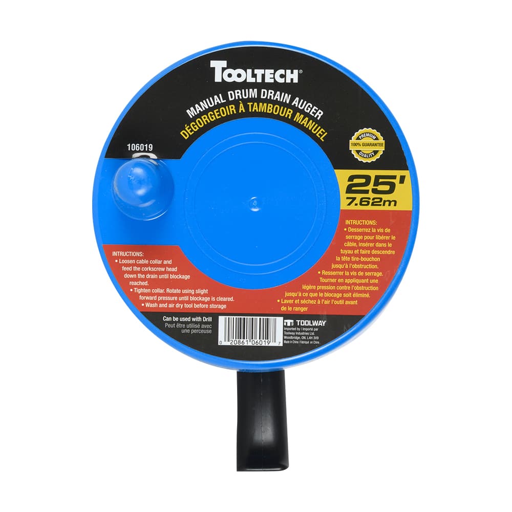 Débouchoir manuel de tuyauterie 25&nbsp;pi