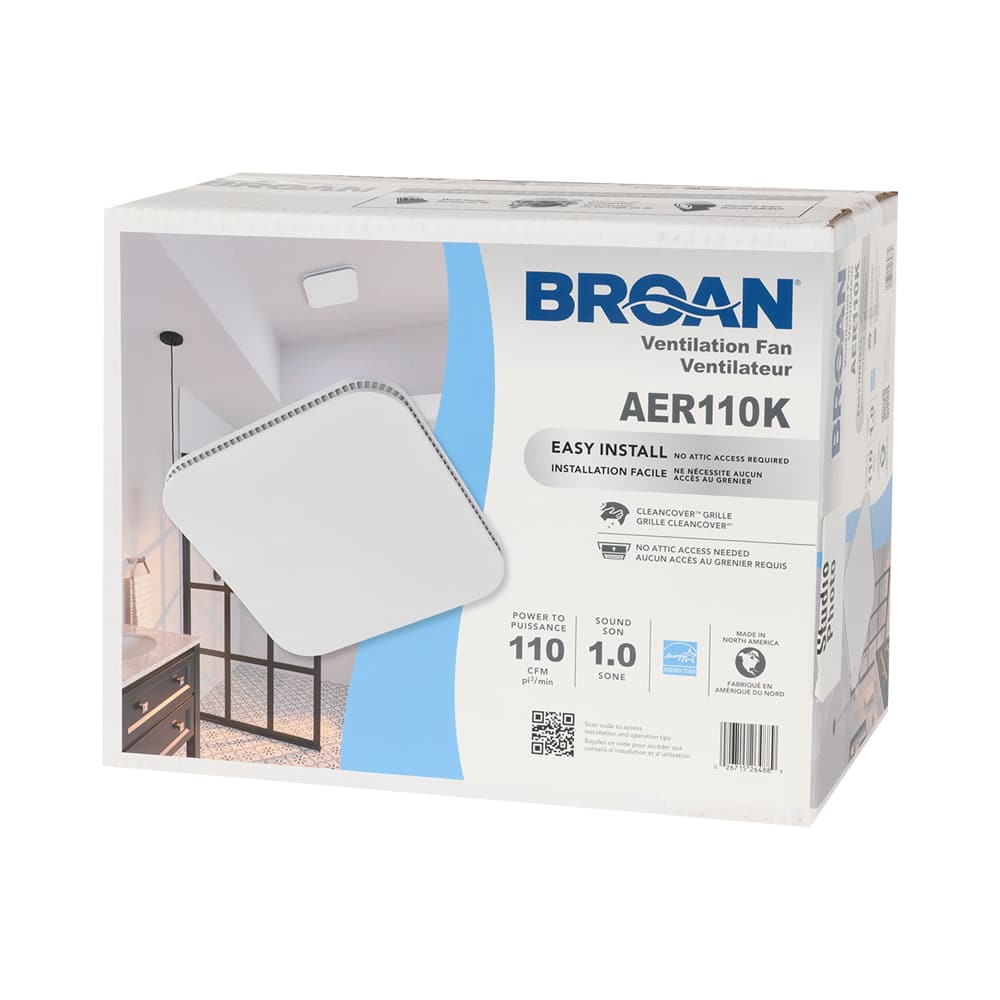 Ventilateur de salle de bains 110&nbsp;pi³/min