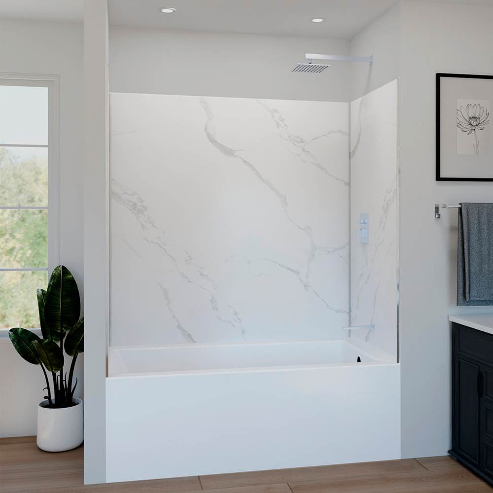 AquaMura Glacier Bathtub Wall 60 in x 32 in