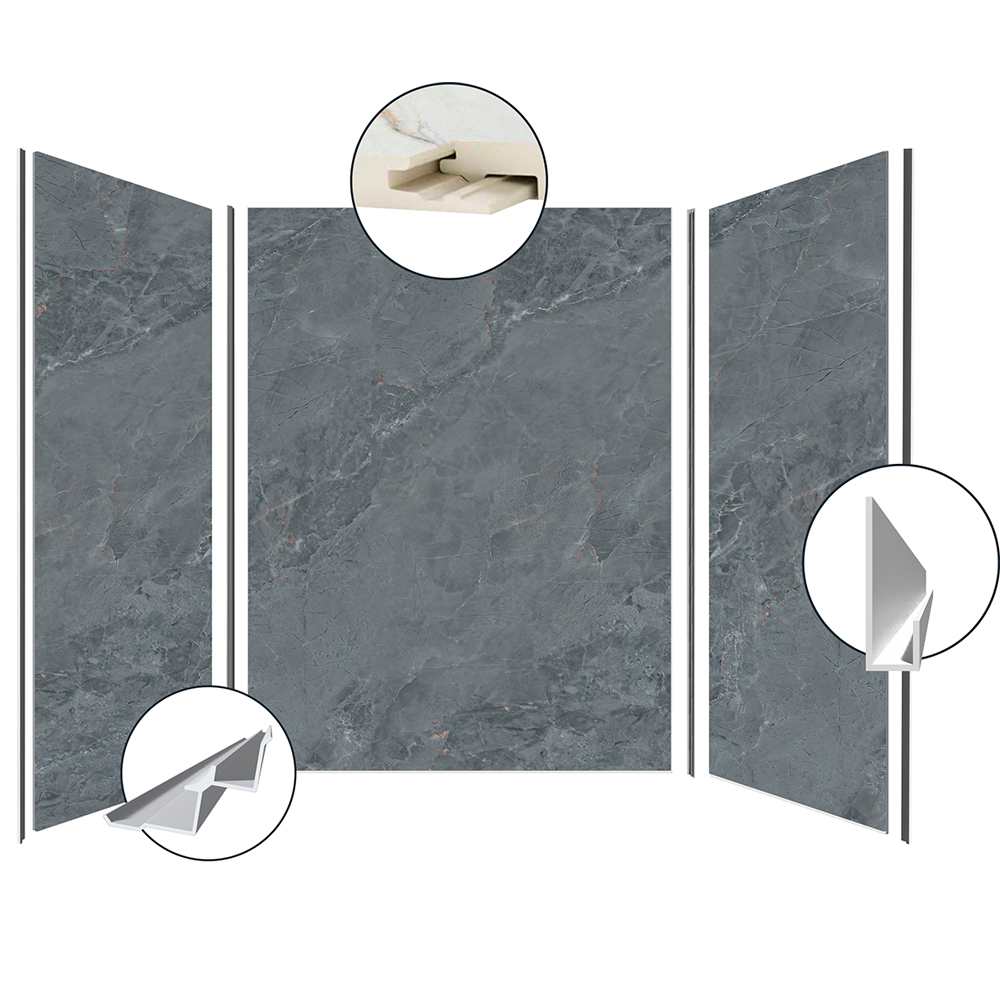 Contour de douche et baignoire AquaMura Basalte 78&nbsp;po&nbsp;x&nbsp;36&nbsp;po