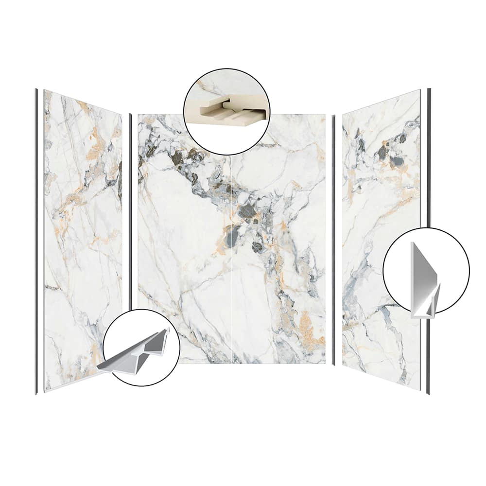 Contour de douche et baignoire AquaMura Champagne 78&nbsp;po&nbsp;x&nbsp;36&nbsp;po