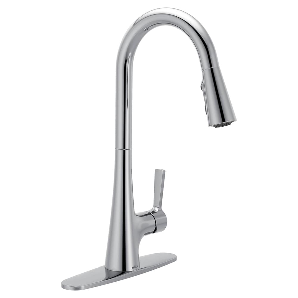 Robinet de cuisine à douchette rétractable 1 poignée Mikah chrome MOEN