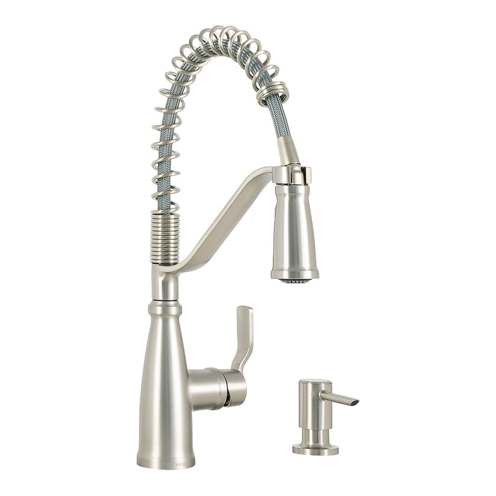 Robinet de cuisine à douchette rétractable 1 poignée Nolia acier brossé MOEN