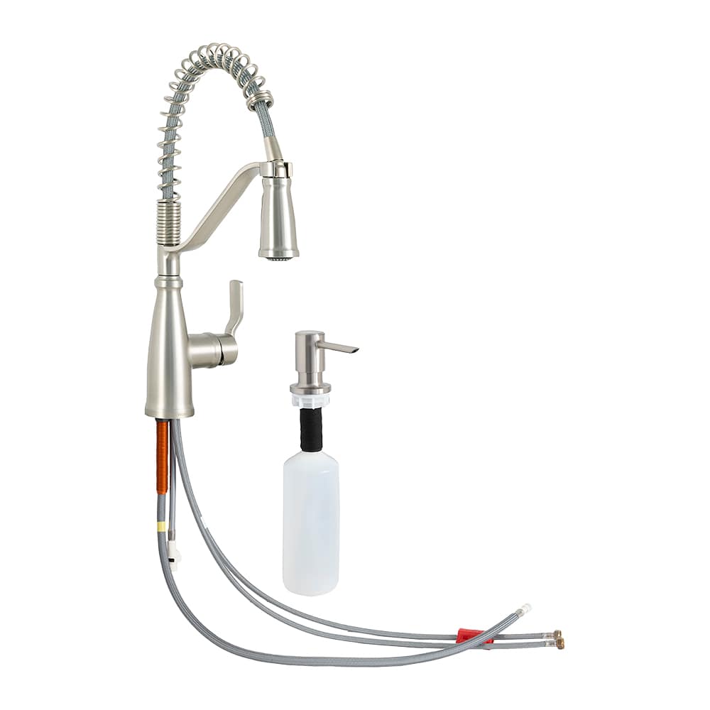 Robinet de cuisine à douchette rétractable 1 poignée Nolia acier brossé MOEN