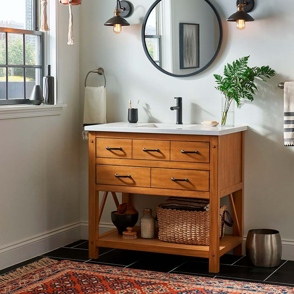 Robinet de lavabo 1 poignée Arlys Moen noir