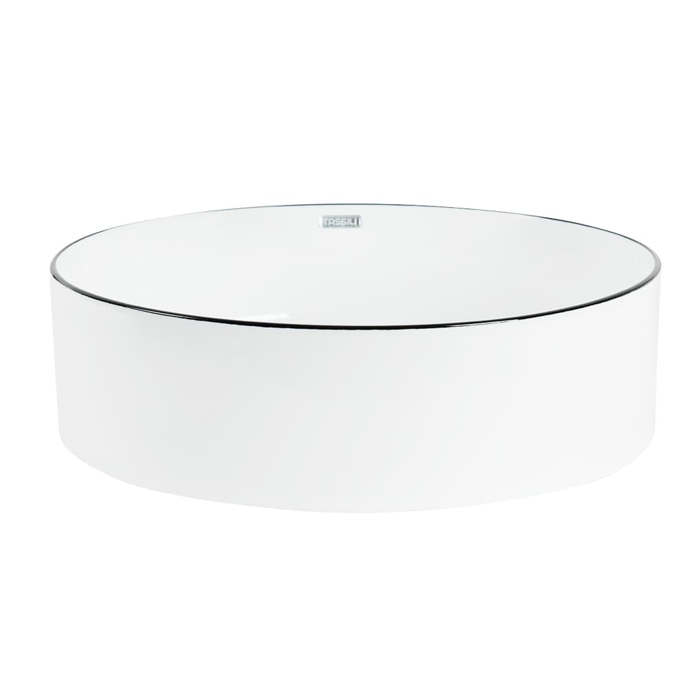 TASSILI SUPRA  Mia Round Porcelain Wash Basin White 15 3/4 in.