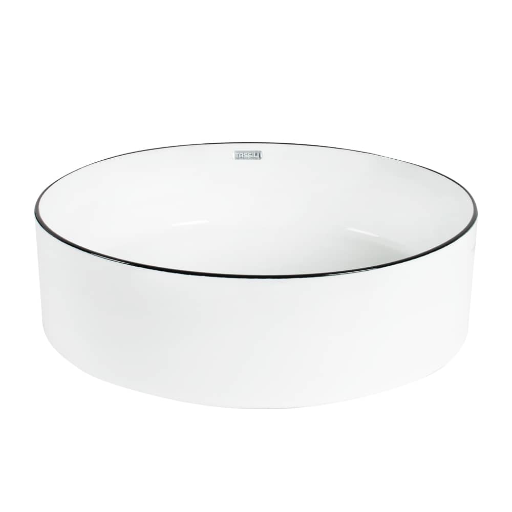 Vasque ronde en porcelaine blanche Mia 15 3/4 po TASSILI SUPRA