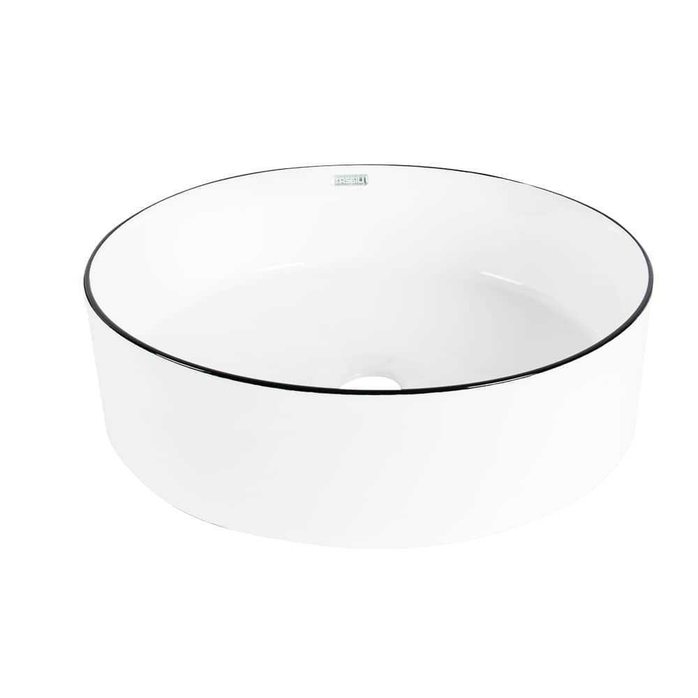 Vasque ronde en porcelaine blanche Mia 15 3/4 po TASSILI SUPRA