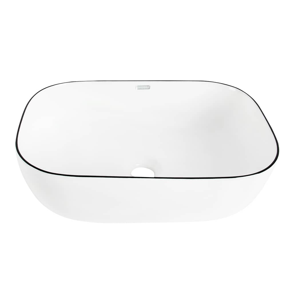 Vasque rectangulaire en porcelaine blanche Alba 18 5/16 po x 12 5/8 po TASSILI SUPRA