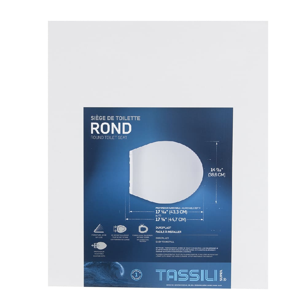 Siège de toilette arrondi Duroplast blanc TASSILI ULTRA