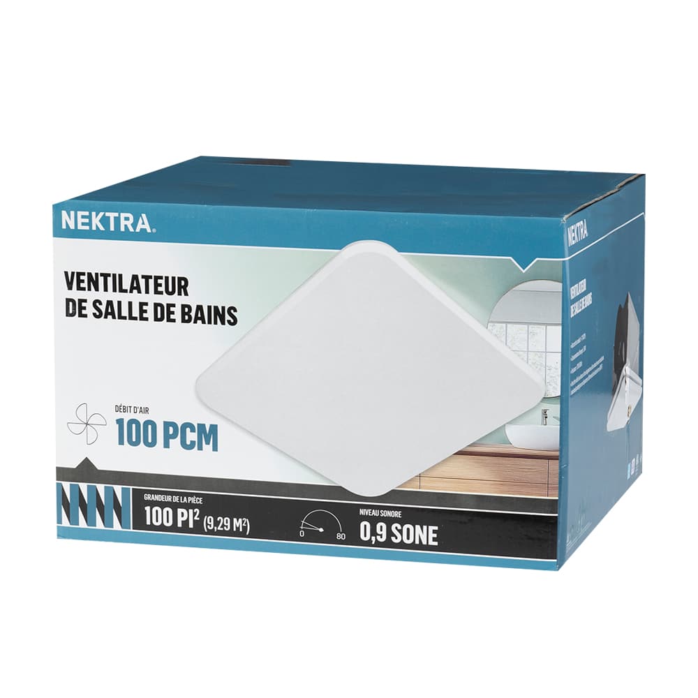 Ventilateur de salle de bains 100&nbsp;pi³/min NEKTRA