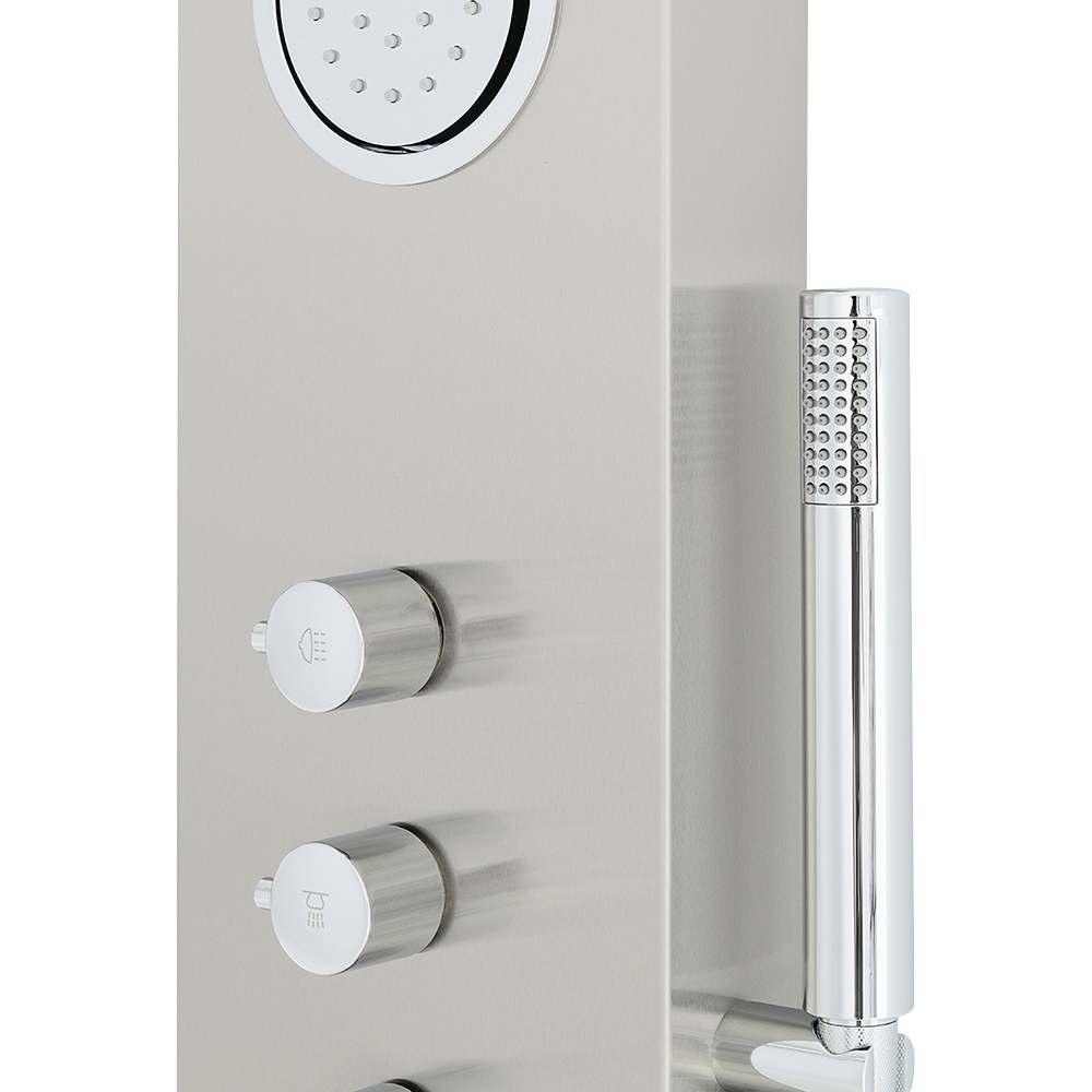 TASSILI SUPRA Novella Multifunction Thermostatic Shower Column with Hand Shower Stainless Steel