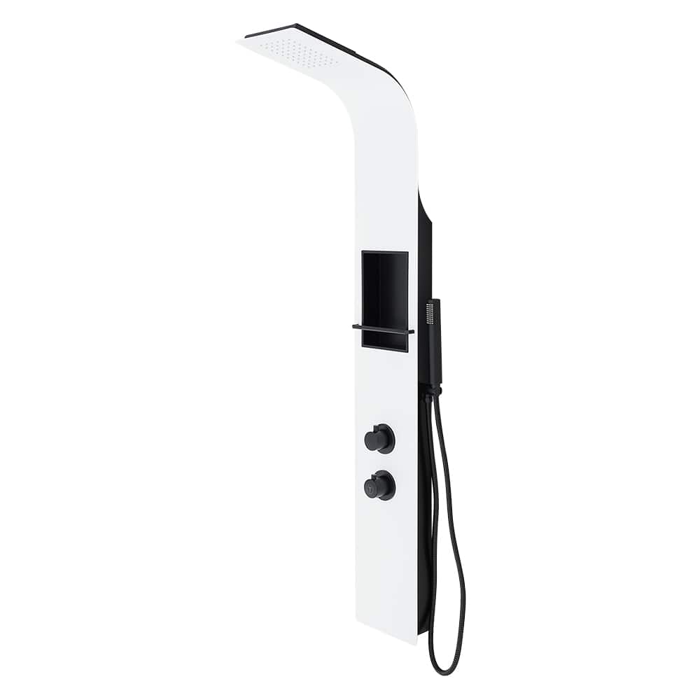 Colonne de douche thermostatique multifonction avec douchette Fortuna blanc TASSILI SUPRA