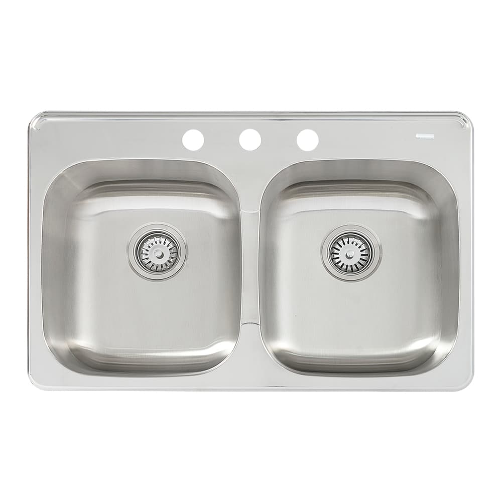 Évier de cuisine double Zana en acier inoxydable&nbsp;31&nbsp;5/16&nbsp;po x 20&nbsp;9/16&nbsp;po TASSILI