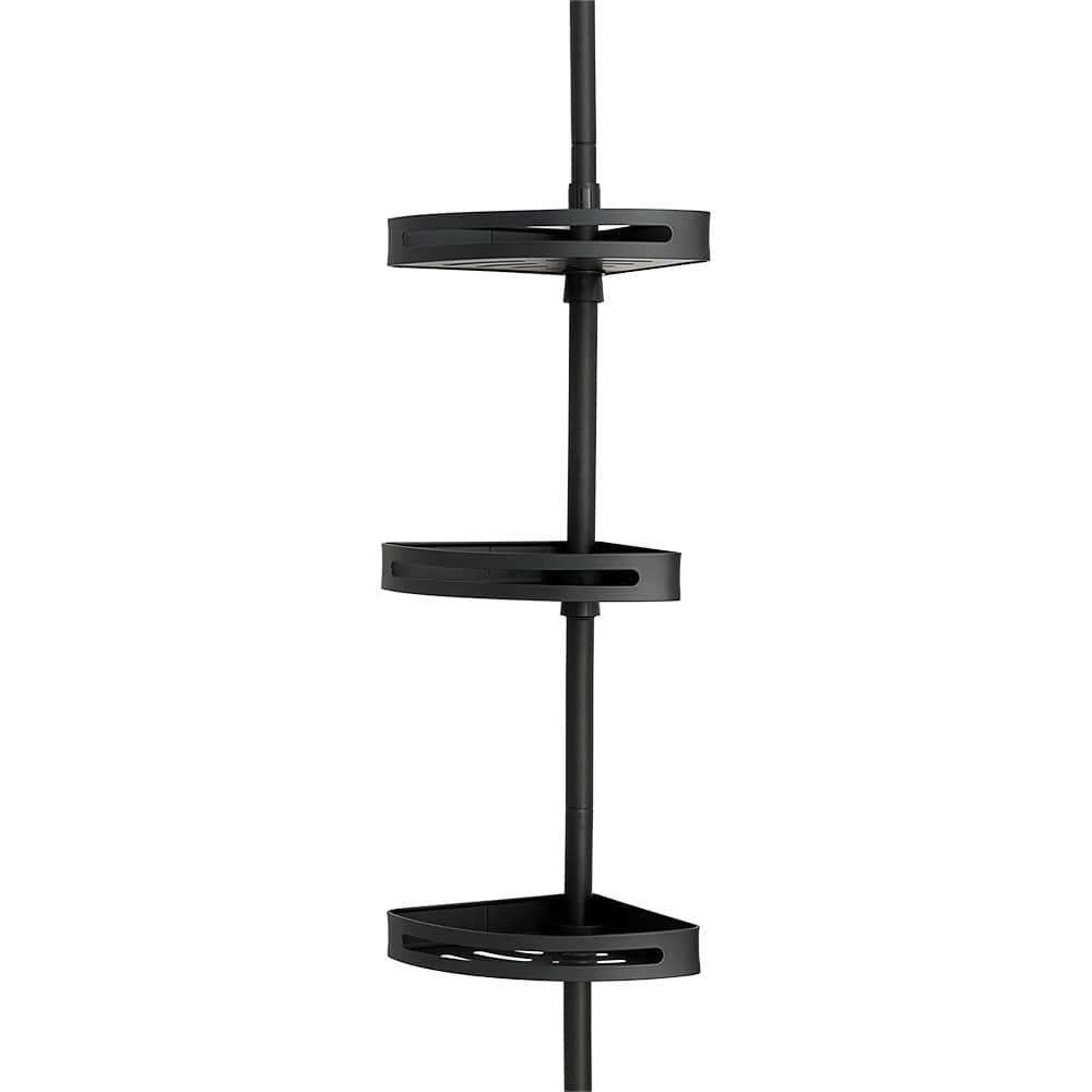 TASSILI Adjustable Shower Storage Tower Black