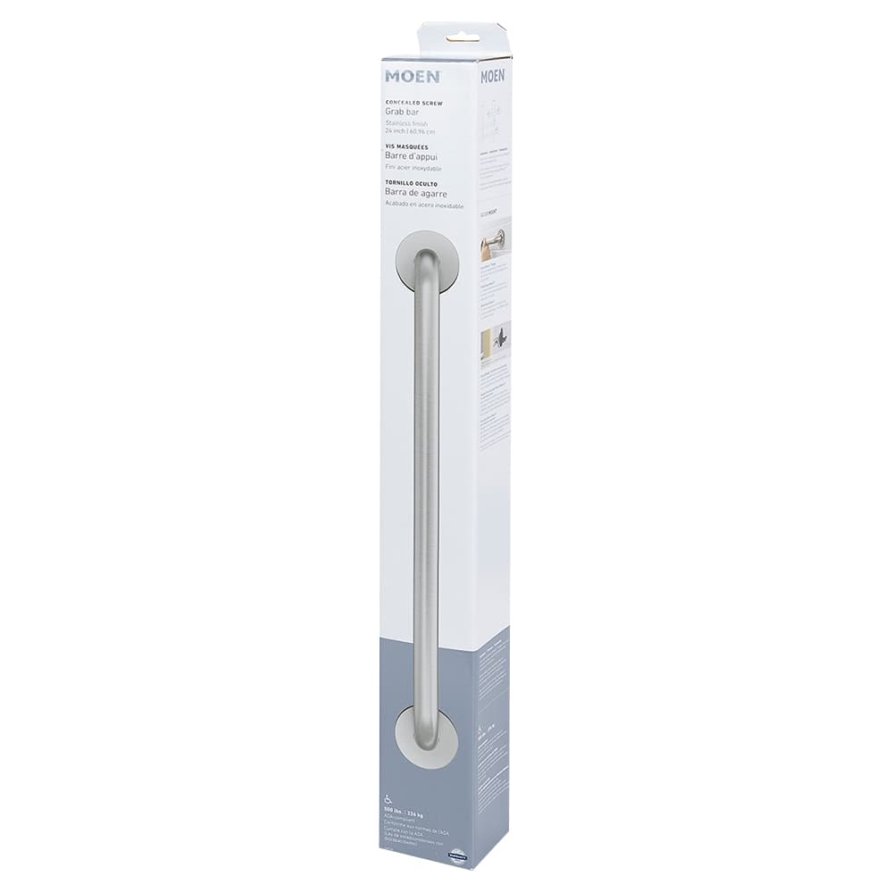 Barre d'appui de salle de bains inox 24&nbsp;po MOEN