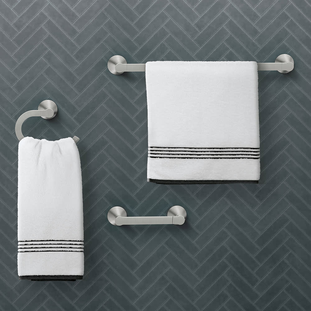 Accessoires de salle de bains Mikah nickel brossé Ens/3