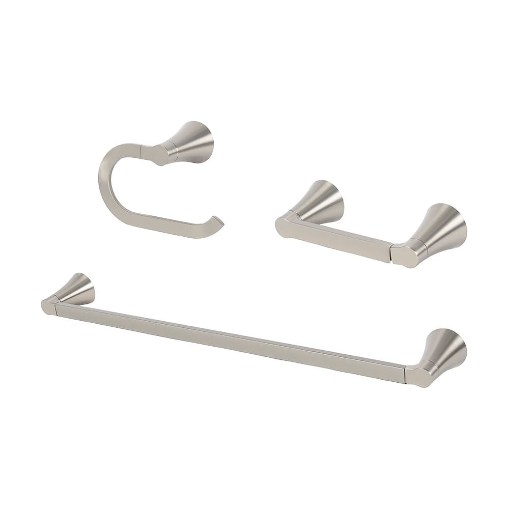 Accessoires de salle de bains Mikah nickel brossé Ens/3