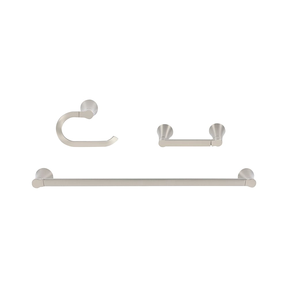 Accessoires de salle de bains Mikah nickel brossé Ens/3