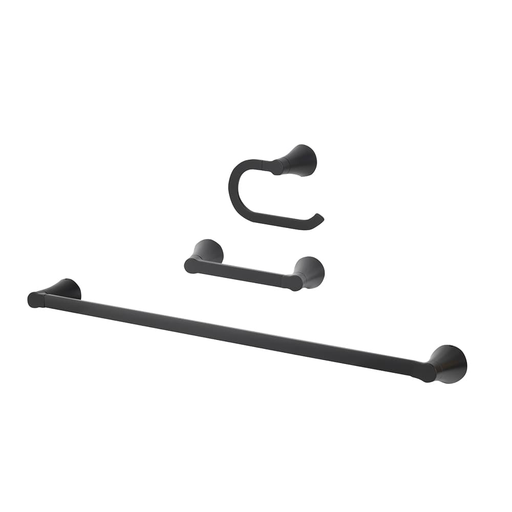Mikah Bathroom Accessory Set/3 Matte Black