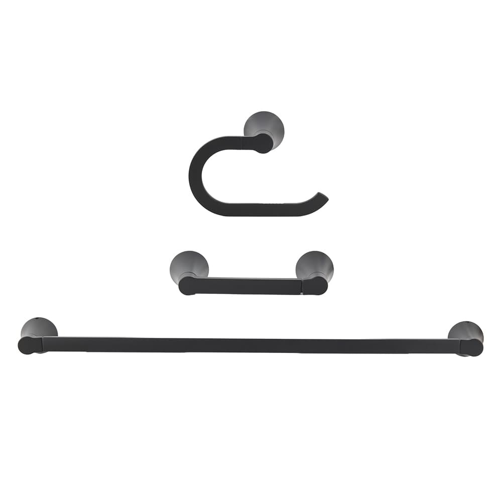 Mikah Bathroom Accessory Set/3 Matte Black