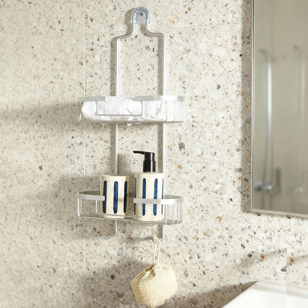 Support de douche suspendu en aluminium argent TASSILI