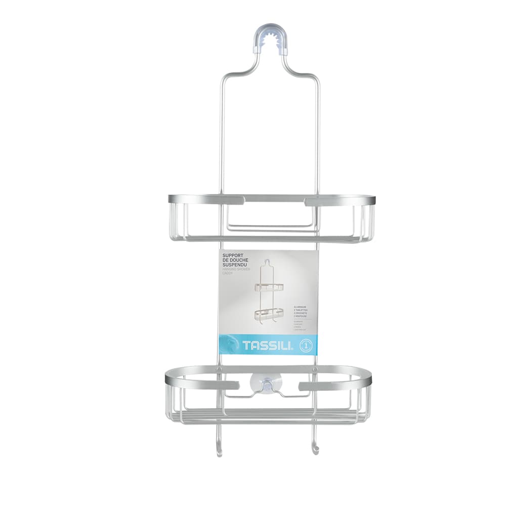Support de douche suspendu en aluminium argent TASSILI