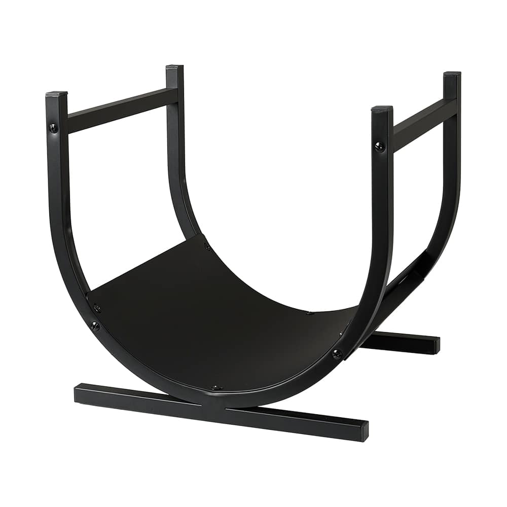Porte-bûches arrondi noir 15 3/8 po BRAIZ