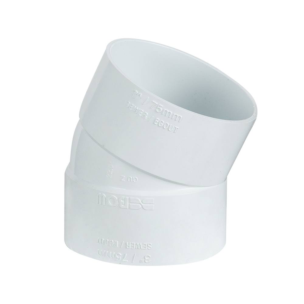 Coude 22.5° PVC/BNQ 3 po (F x F)