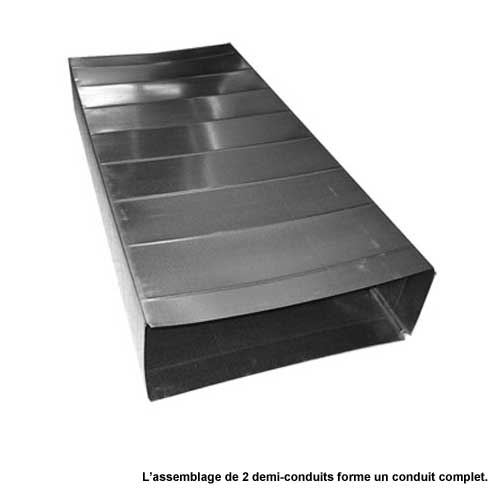 Demi-conduit galvanisé 3 1/4 po x 10&nbsp;po&nbsp;x&nbsp;24&nbsp;po