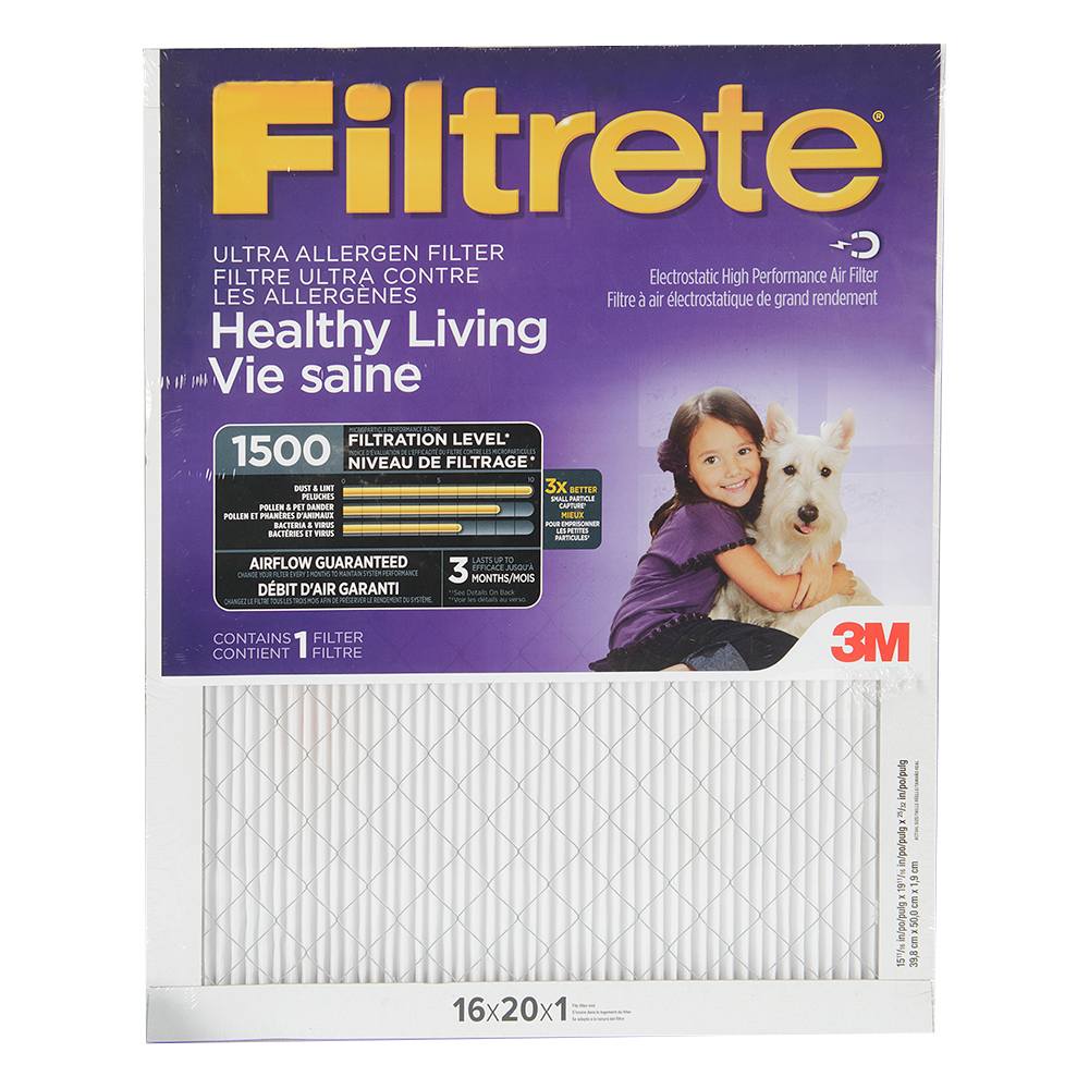 Filtre à fournaise Filtrete 1500, 16 po x 20 po 3M
