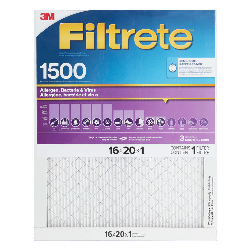 Filtre à fournaise Filtrete 1500, 16 po x 20 po 3M