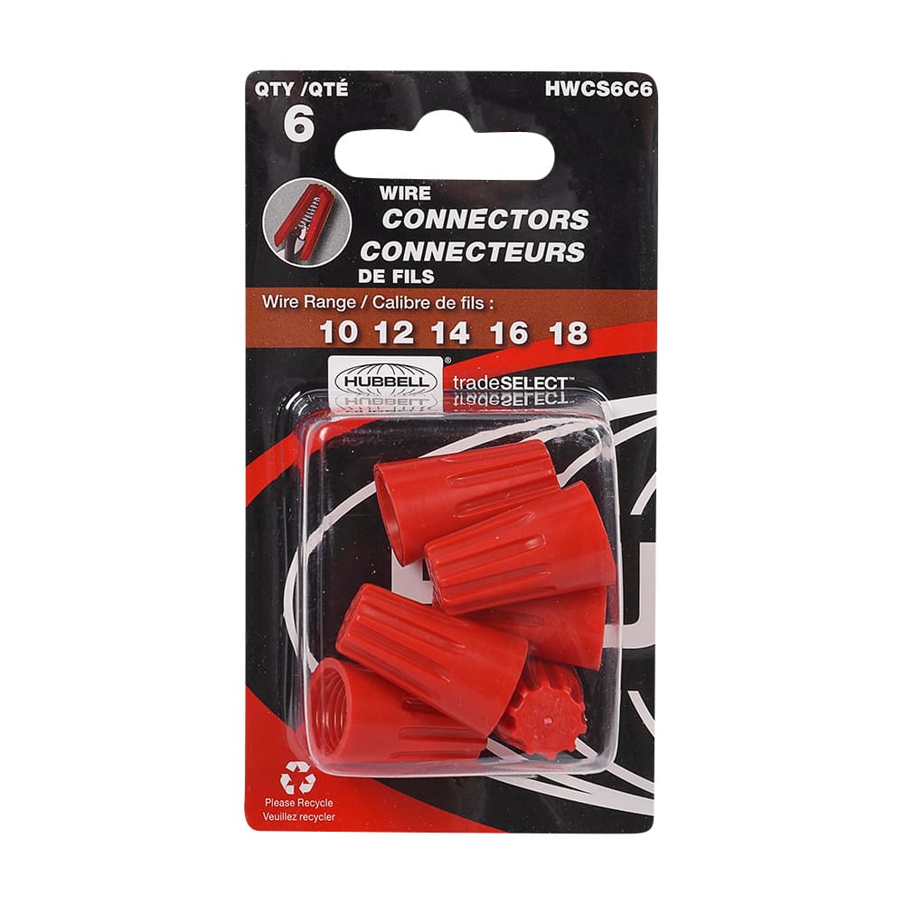 Connecteurs de fils rouge Pqt/6