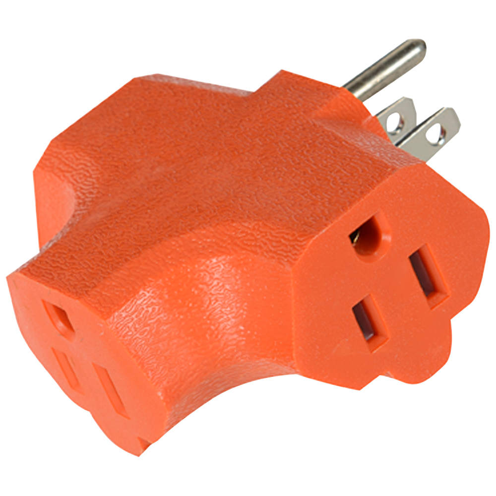 3-Outlet Wall Adapter Orange