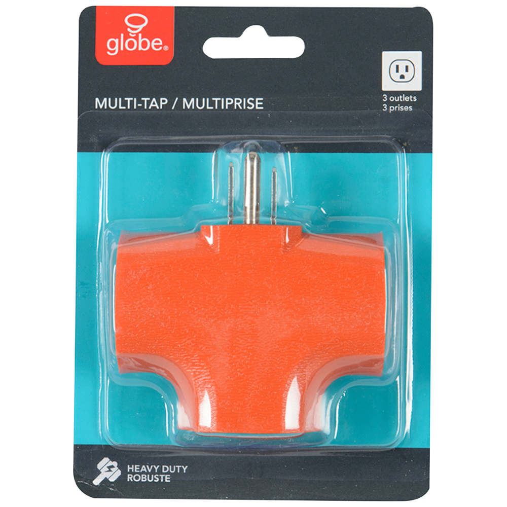 3-Outlet Wall Adapter Orange