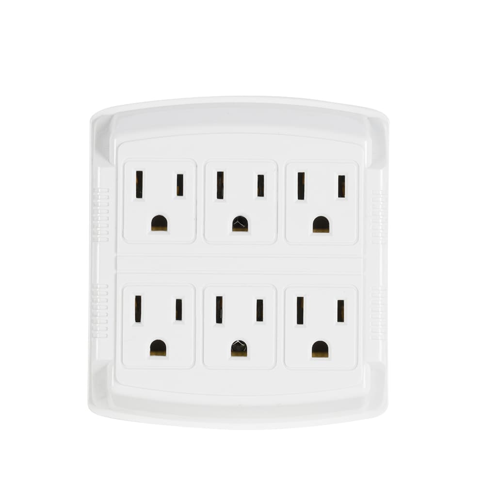 6-Outlet Wall Adapter White