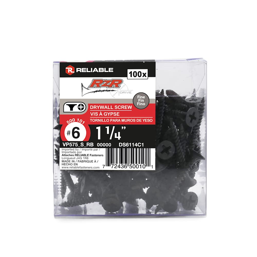 RELIABLE 1&nbsp;1/4&nbsp;in. n° 6 Drywall Screws Pkg/100