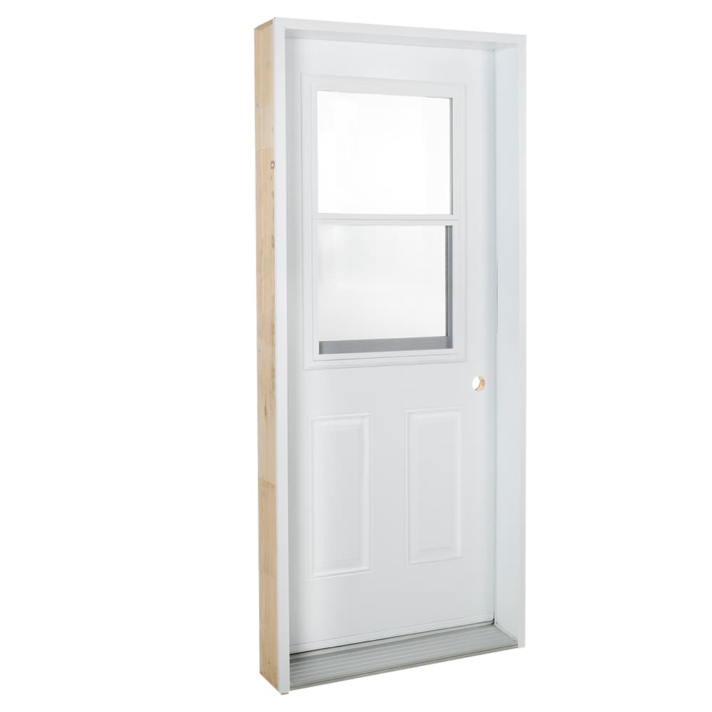 Porte d'entrée en acier énergétique B03 gauche 34&nbsp;po blanc