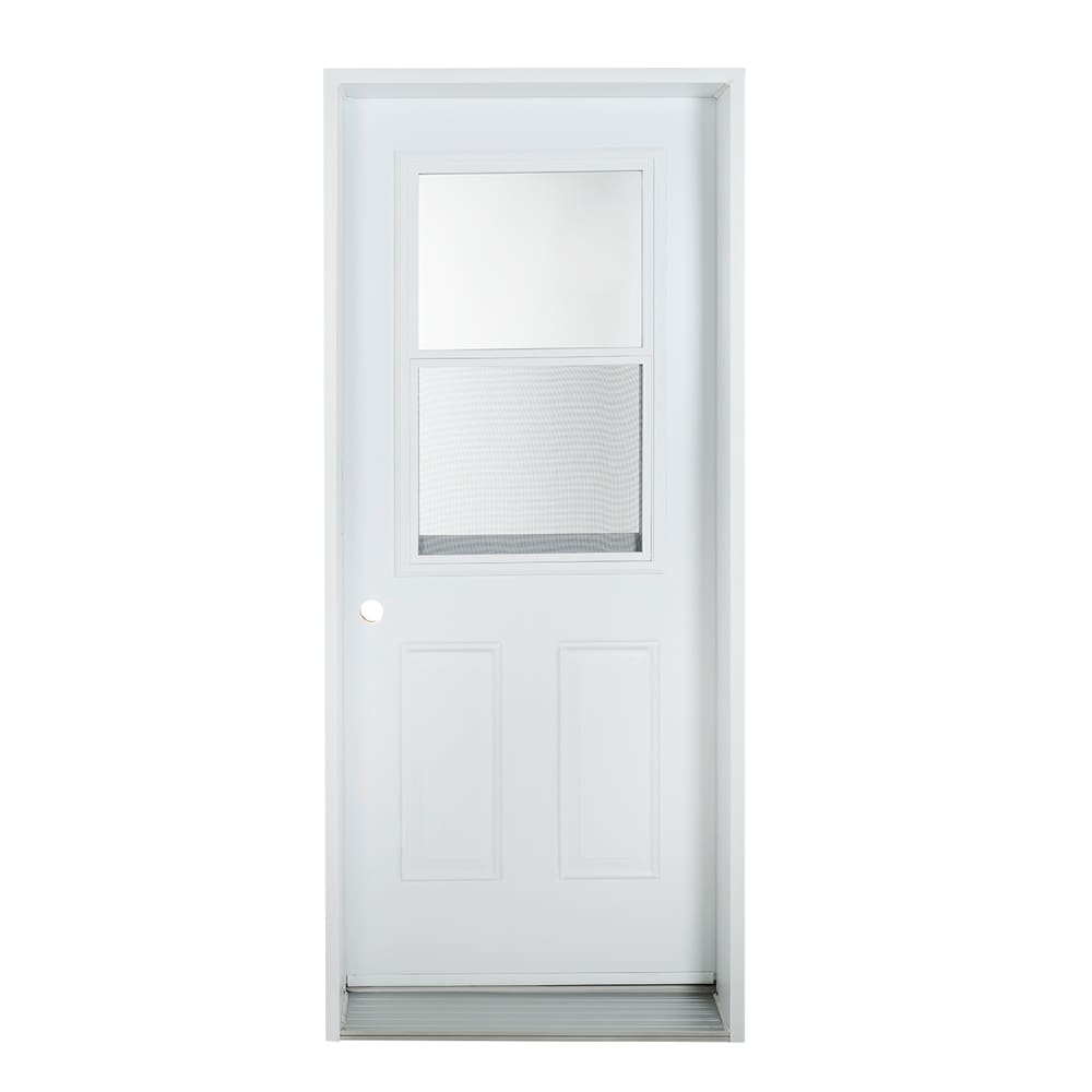 Porte d'entrée en acier énergétique B03 droite 34&nbsp;po blanc