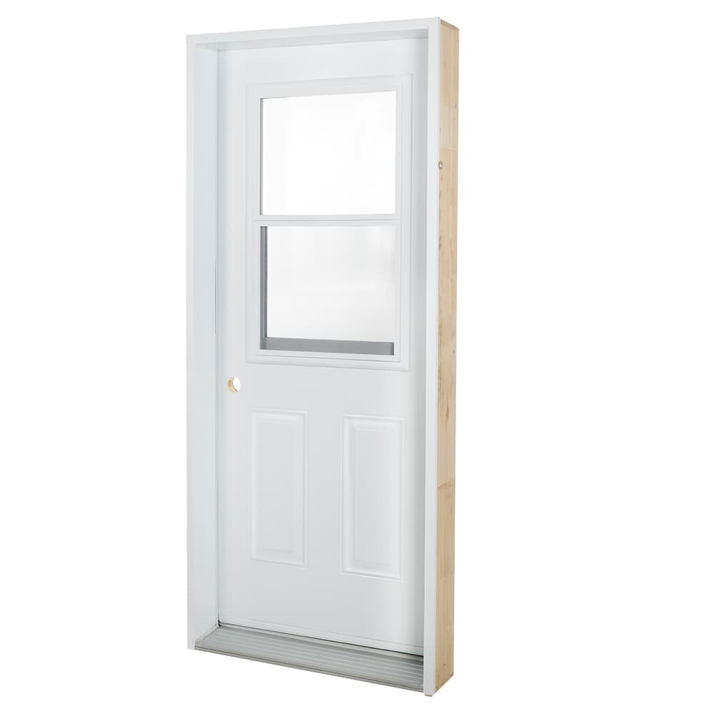 Porte d'entrée en acier énergétique B03 droite 34&nbsp;po blanc