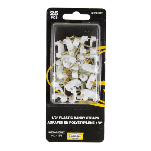 Crampes à fils avec clous 1/2 po Pqt/25